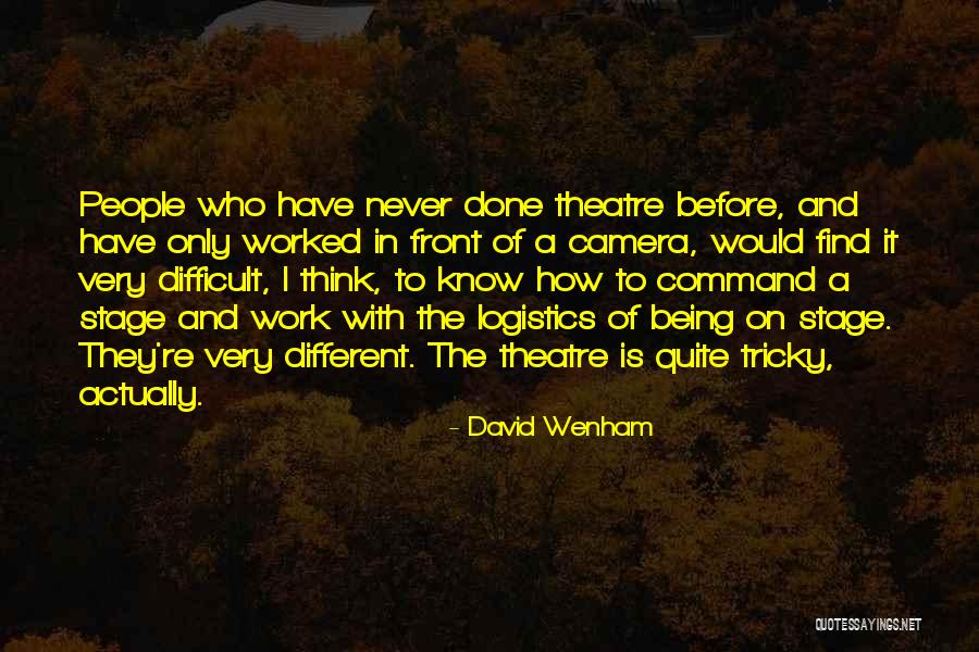 Theatre Stage Quotes By David Wenham