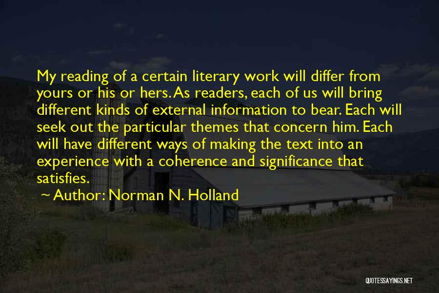 Themes And Quotes By Norman N. Holland