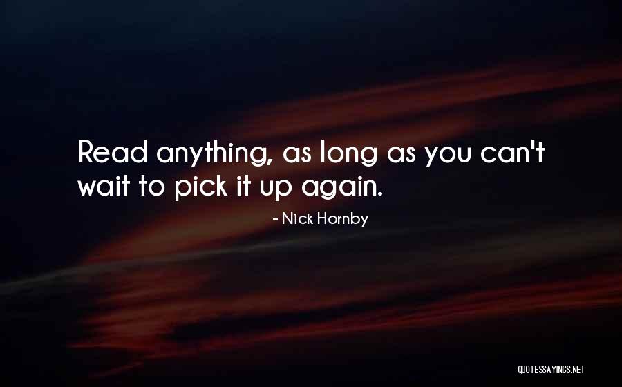 Then Pick It Up And Read Again Quotes By Nick Hornby
