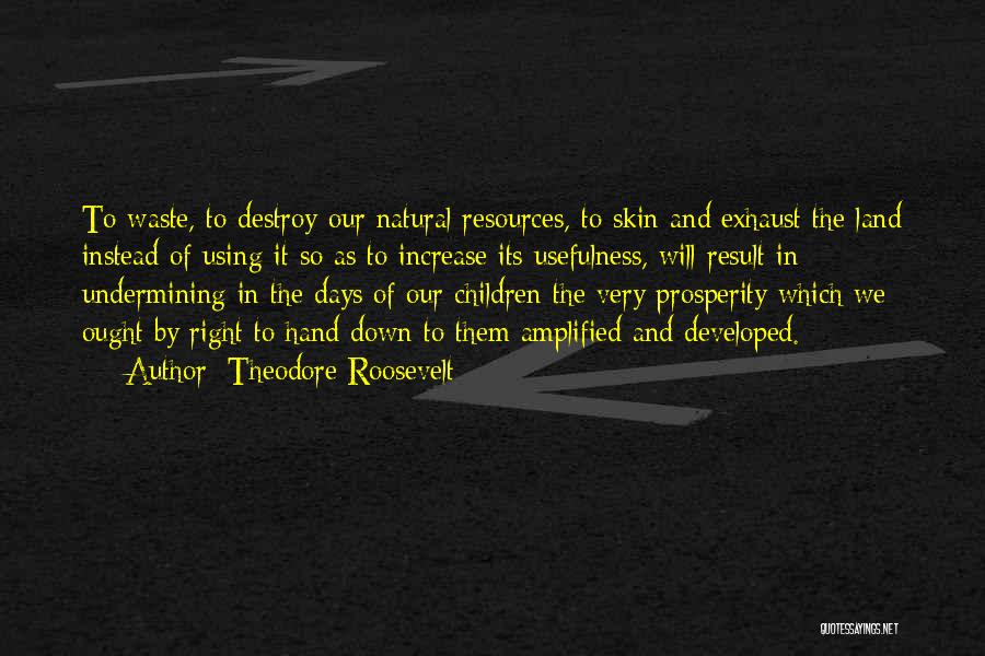 Theodore Roosevelt Natural Resources Quotes By Theodore Roosevelt