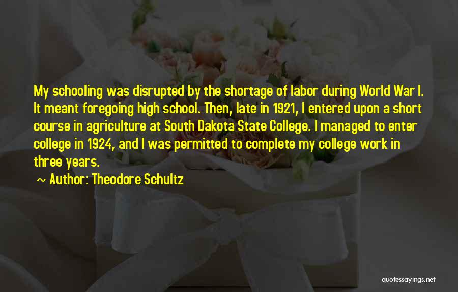 Theodore Schultz Quotes 858929