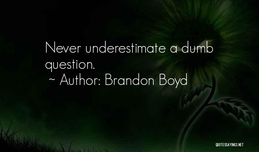 There Are No Dumb Questions Quotes By Brandon Boyd