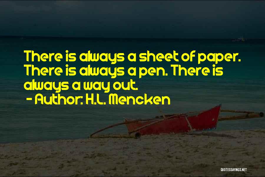 There Is Always A Way Out Quotes By H.L. Mencken