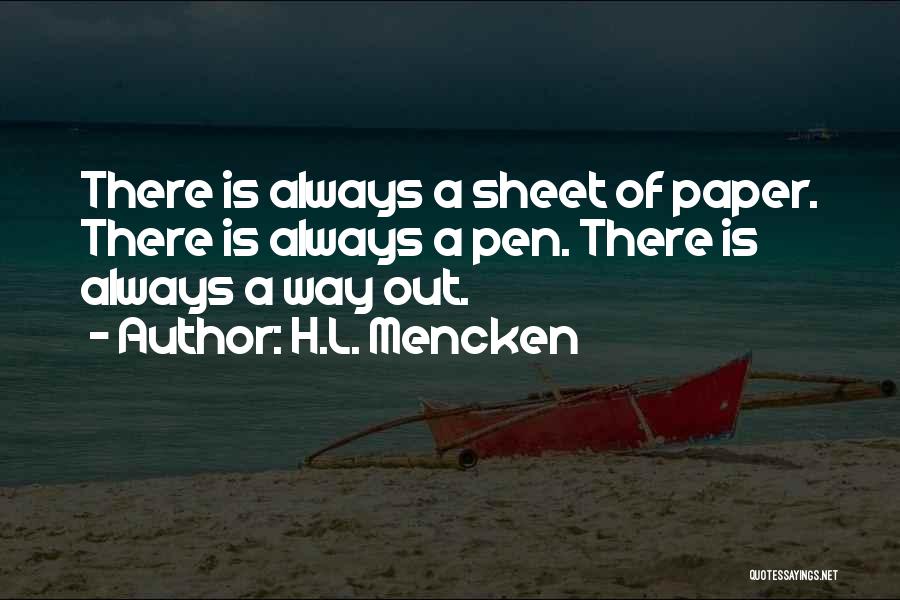 There Is Always Way Out Quotes By H.L. Mencken