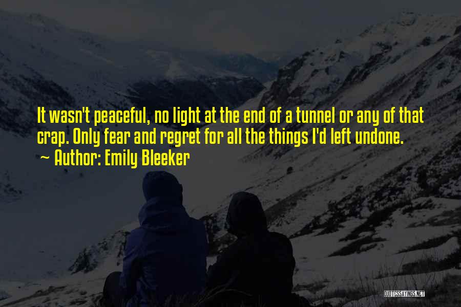 There Is No Light At The End Of The Tunnel Quotes By Emily Bleeker