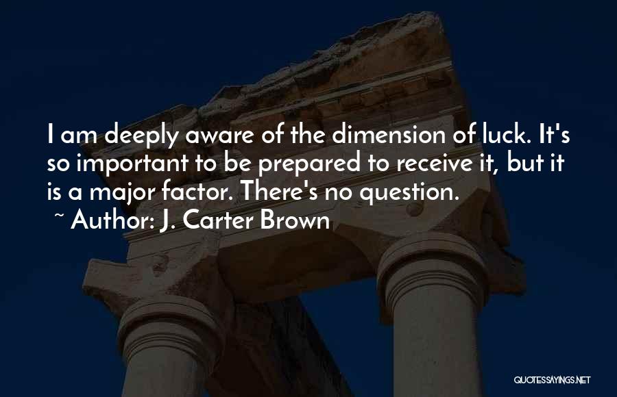 There Is No Luck Quotes By J. Carter Brown