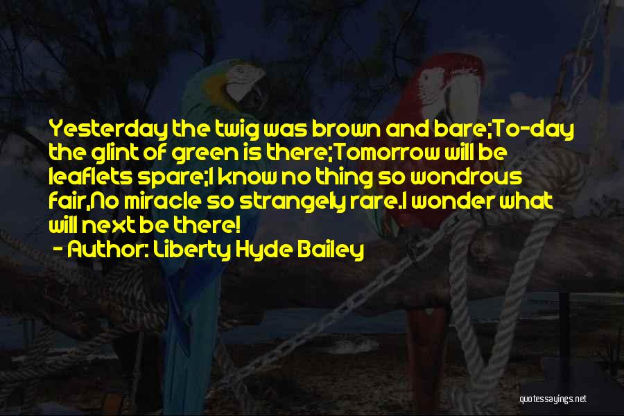 There Is No Tomorrow Quotes By Liberty Hyde Bailey