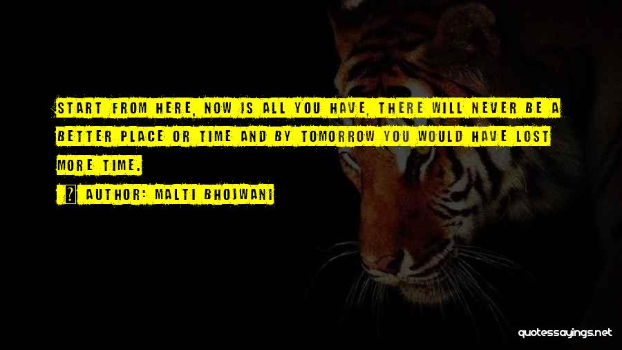 There Will Be A Better Tomorrow Quotes By Malti Bhojwani