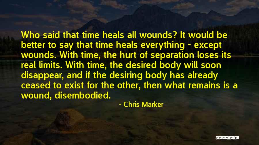 They Say Time Heals All Wounds Quotes By Chris Marker