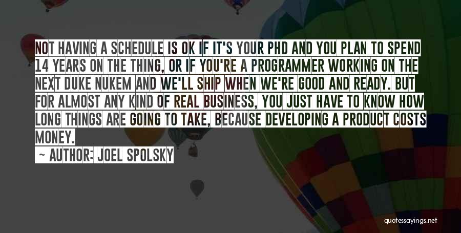Things Are Going Good Quotes By Joel Spolsky