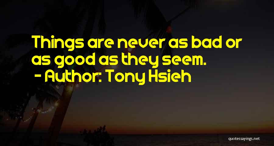 Things Are Never As Good As They Seem Quotes By Tony Hsieh