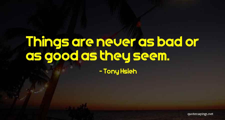 Things Are Never As Good As They Seem Quotes By Tony Hsieh