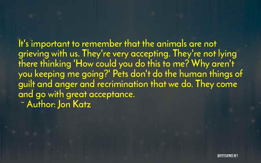 Things Are Not Important Quotes By Jon Katz