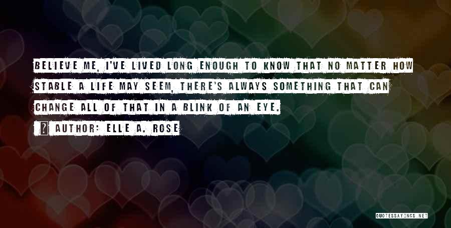 Things Change In The Blink Of An Eye Quotes By Elle A. Rose