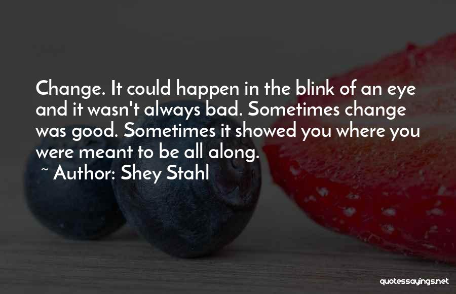 Things Change In The Blink Of An Eye Quotes By Shey Stahl
