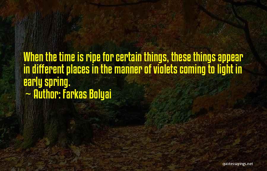 Things Coming To Light Quotes By Farkas Bolyai