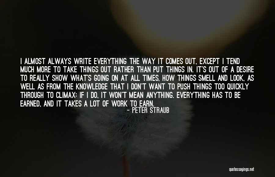 Things Earned Quotes By Peter Straub Things Earned Quotes By Peter Straub