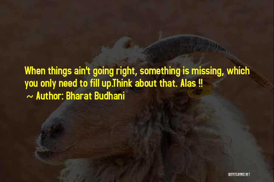 Things Going Right Quotes By Bharat Budhani