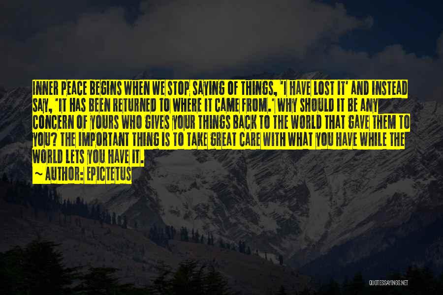 Things Important To You Quotes By Epictetus