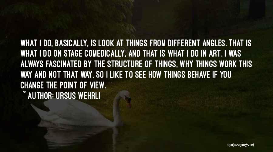 Things Look Different Quotes By Ursus Wehrli