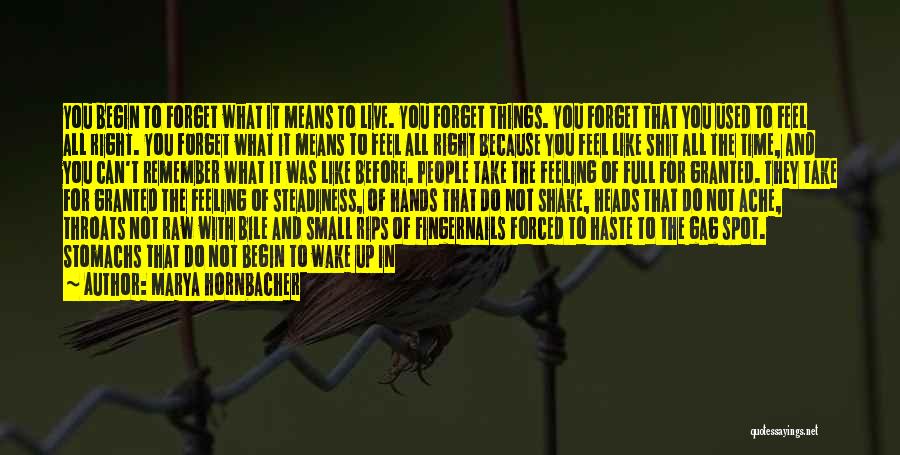 Things Not Feeling Right Quotes By Marya Hornbacher