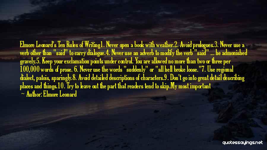 Things Out Of Your Control Quotes By Elmore Leonard