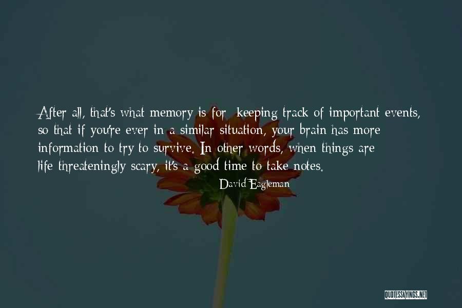 Things That Are Important In Life Quotes By David Eagleman