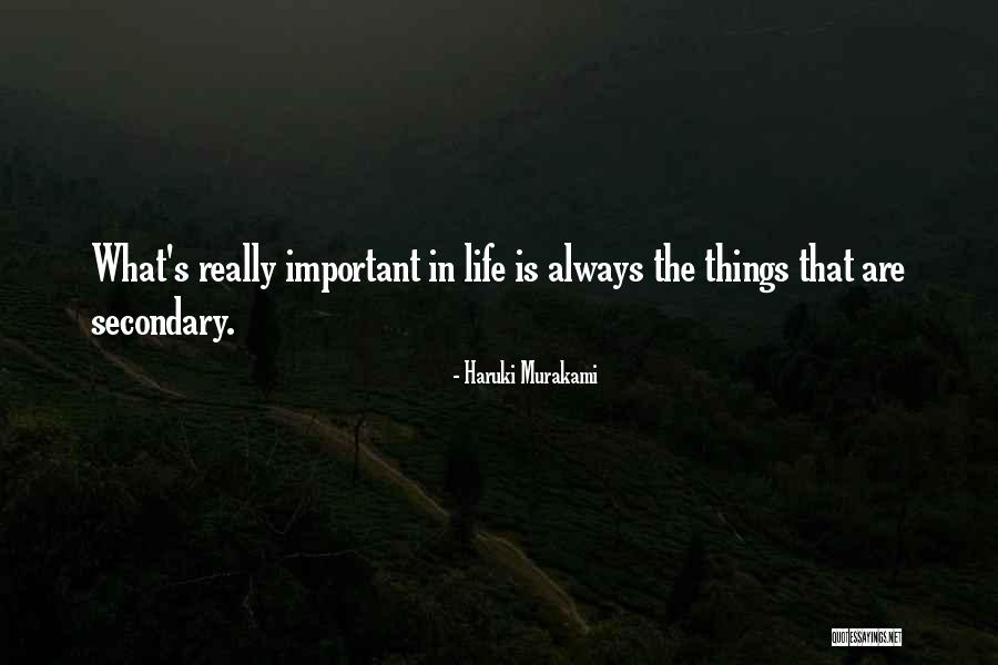 Things That Are Important In Life Quotes By Haruki Murakami