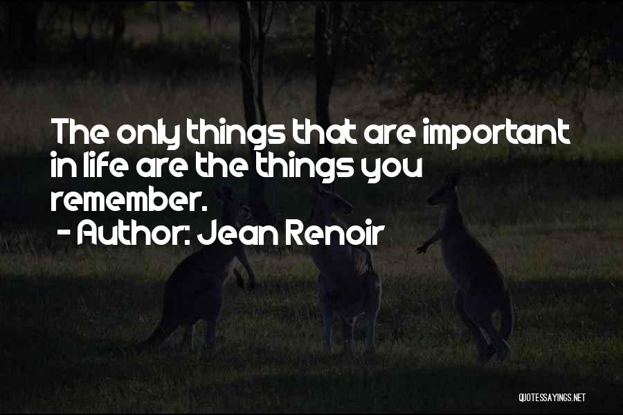 Things That Are Important In Life Quotes By Jean Renoir