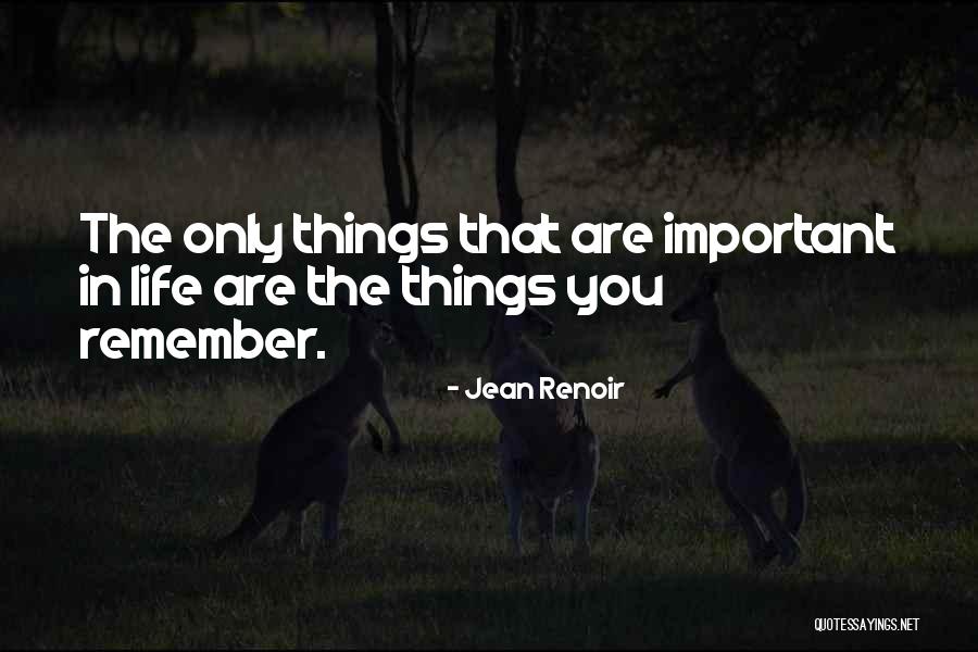 Things That Are Important In Life Quotes By Jean Renoir