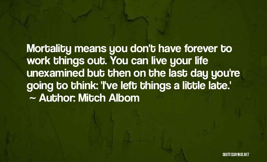 Things That Don't Last Forever Quotes By Mitch Albom