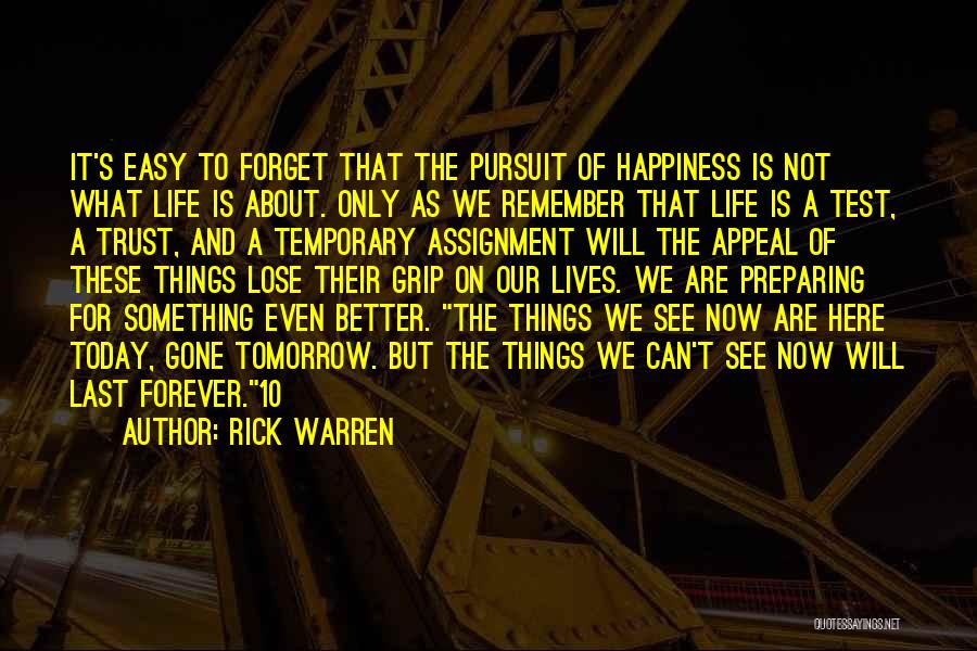 Things To Remember About Life Quotes By Rick Warren