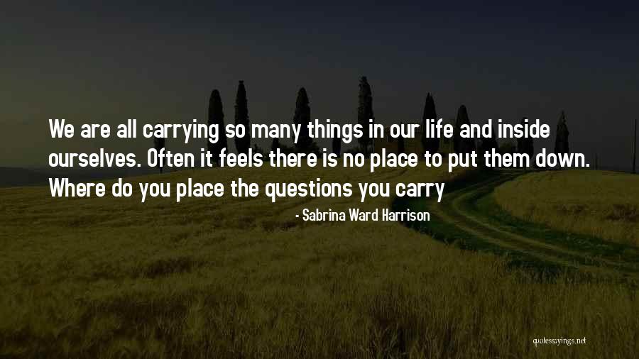 Things We Carry Quotes By Sabrina Ward Harrison Things We Carry Quotes By Sabrina Ward Harrison