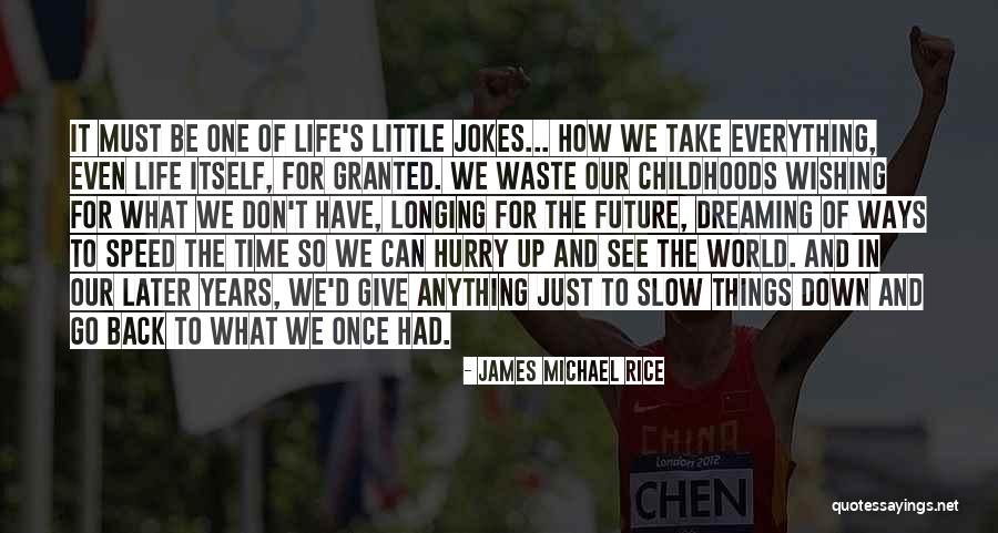 Things We Take For Granted Quotes By James Michael Rice