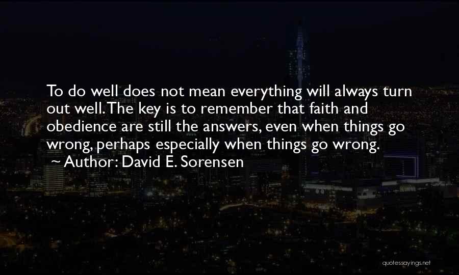 Things Will Go Wrong Quotes By David E. Sorensen