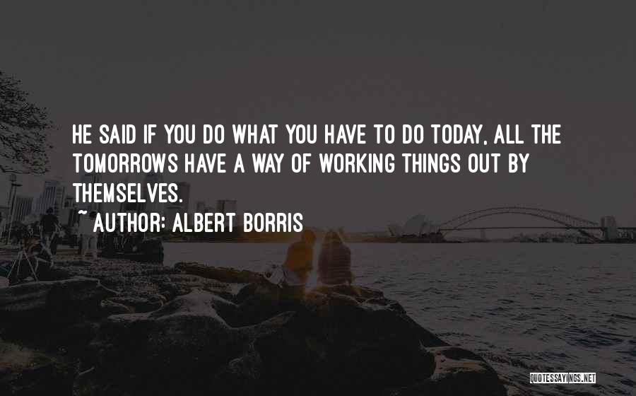 Things Working Themselves Out Quotes By Albert Borris