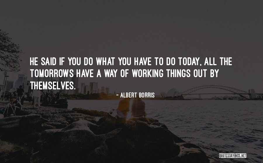 Things Working Themselves Out Quotes By Albert Borris