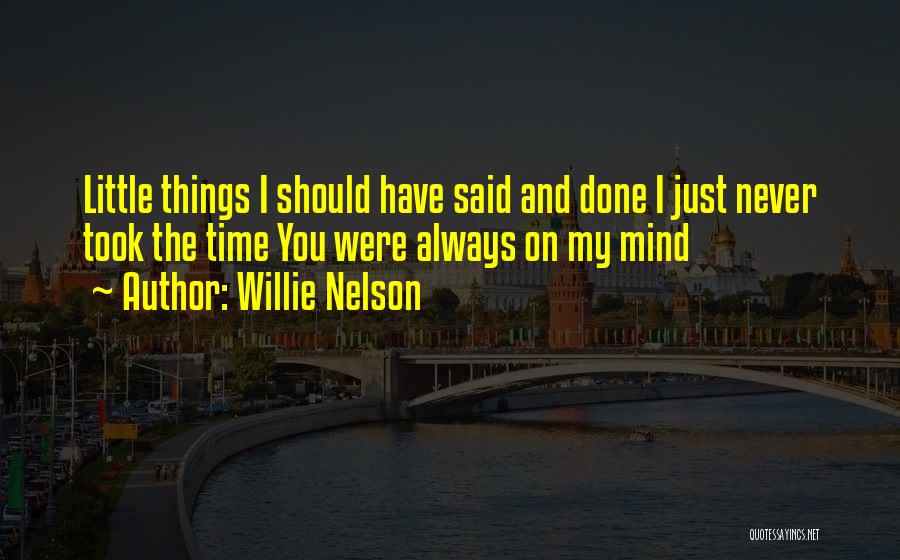 Things You Should Have Done Quotes By Willie Nelson