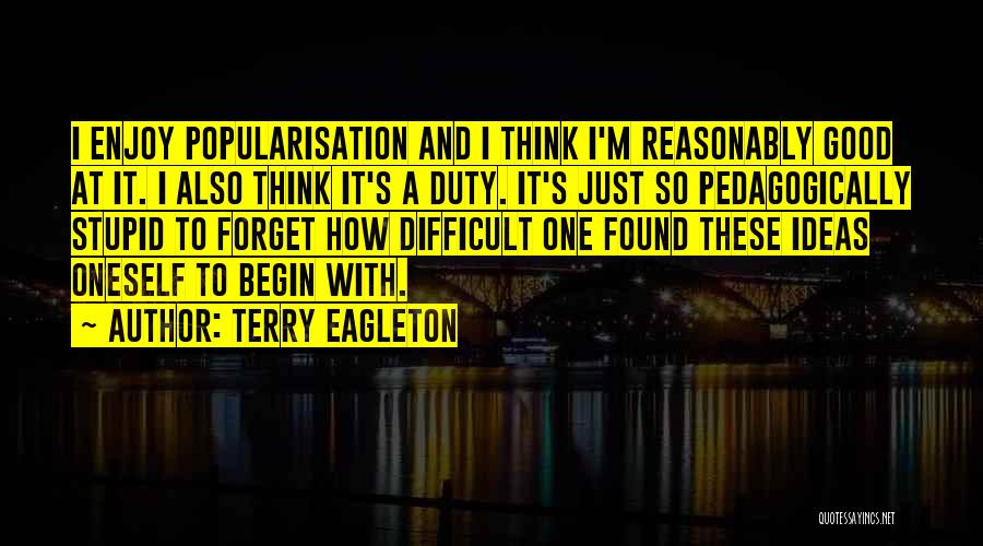 Think I'm Stupid Quotes By Terry Eagleton