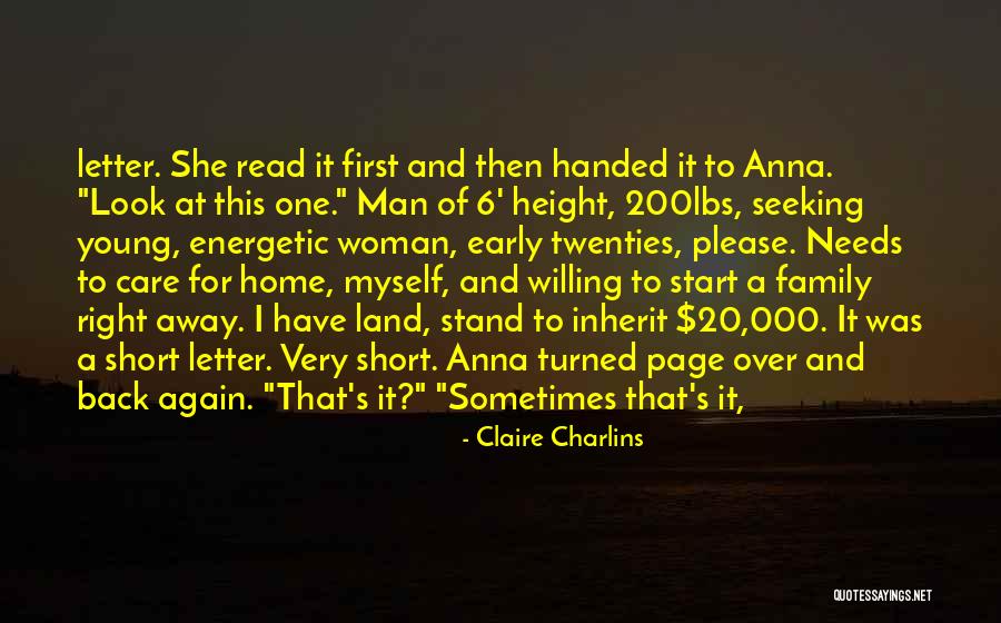Think That Start Letter Quotes By Claire Charlins Think That Start Letter Quotes By Claire Charlins