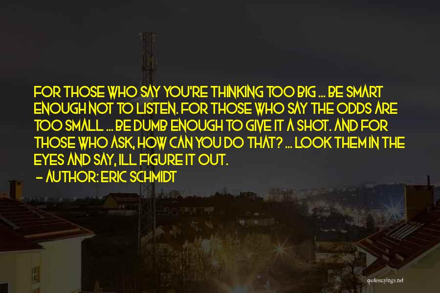 Thinking Too Small Quotes By Eric Schmidt
