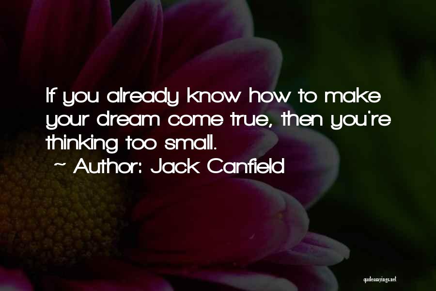 Thinking Too Small Quotes By Jack Canfield