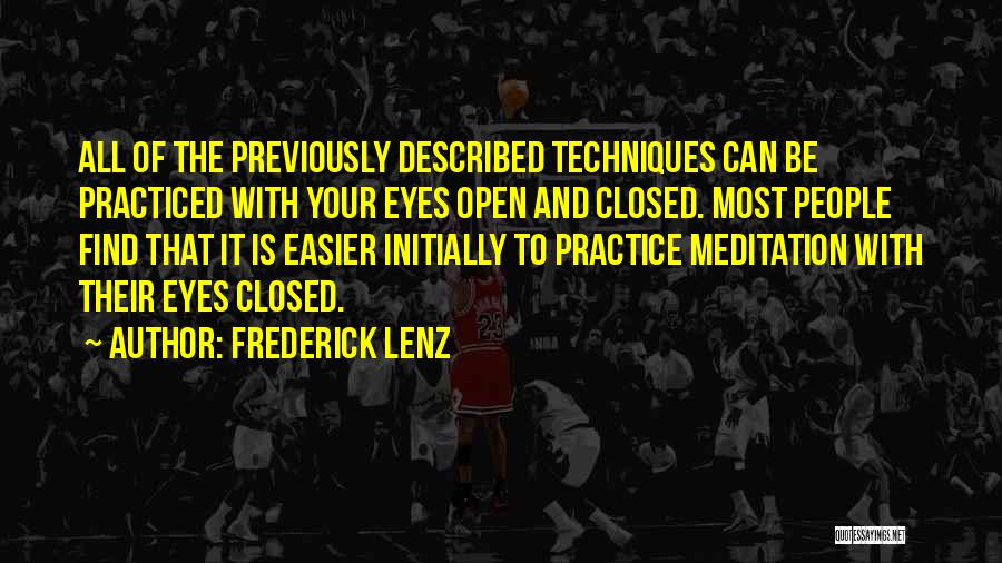 Third Eye Meditation Quotes By Frederick Lenz