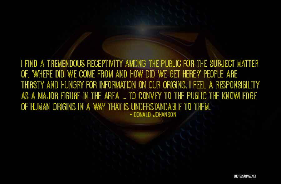 Thirsty For Knowledge Quotes By Donald Johanson Thirsty For Knowledge Quotes By Donald Johanson