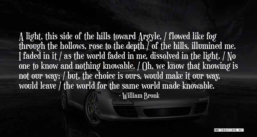 This World Is Not For Me Quotes By William Bronk