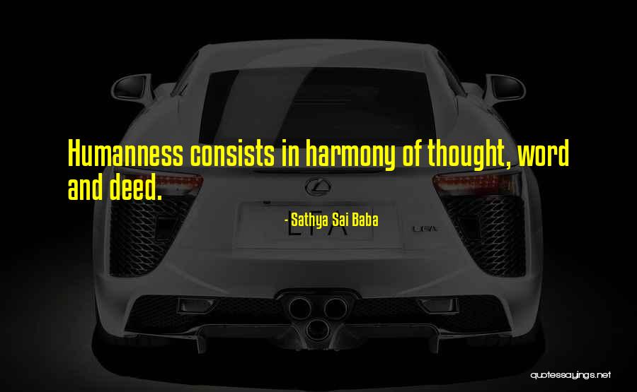 Thought Word Deed Quotes By Sathya Sai Baba