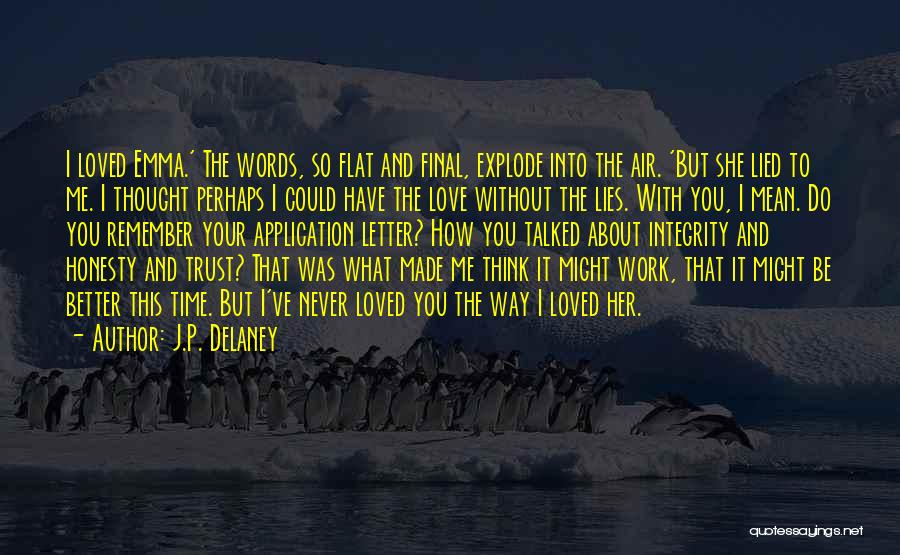Thought You Loved Me Quotes By J.P. Delaney