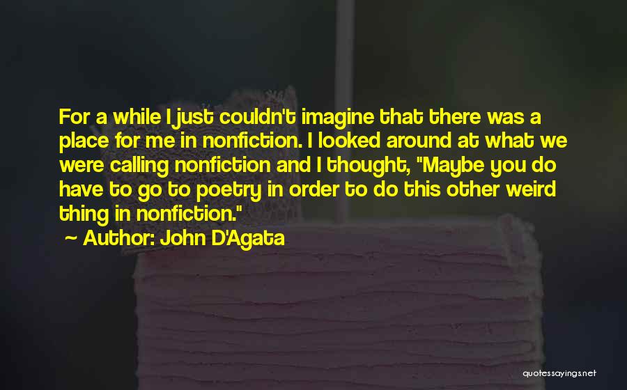 Thought You Were There For Me Quotes By John D'Agata