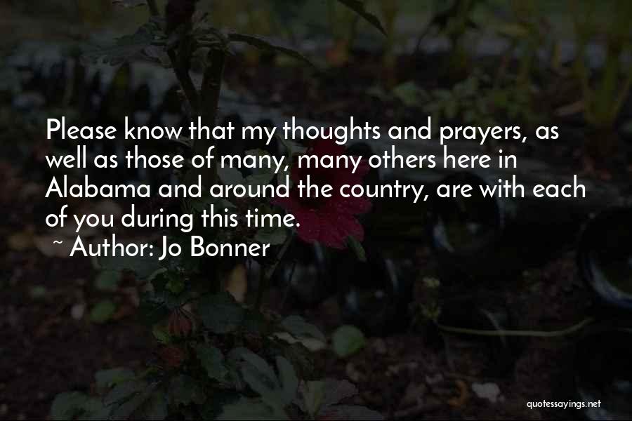 Thoughts And Prayers Quotes By Jo Bonner
