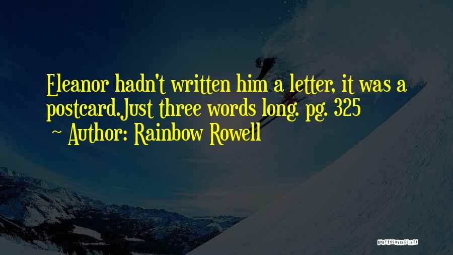 Three Letter Love Quotes By Rainbow Rowell